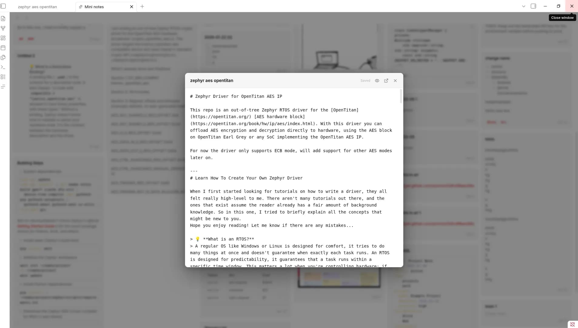 Mini Notes screenshot