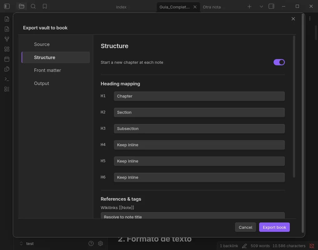 Document Export screenshot