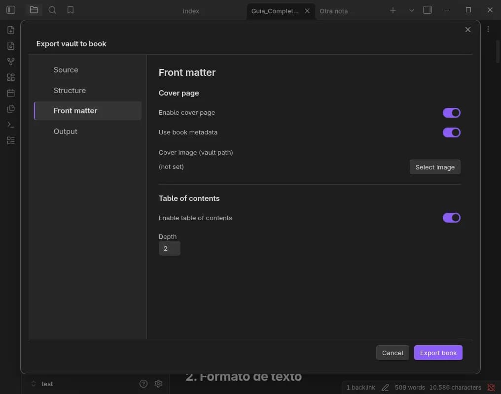 Document Export screenshot
