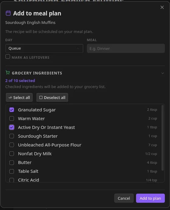 Recipe Box screenshot