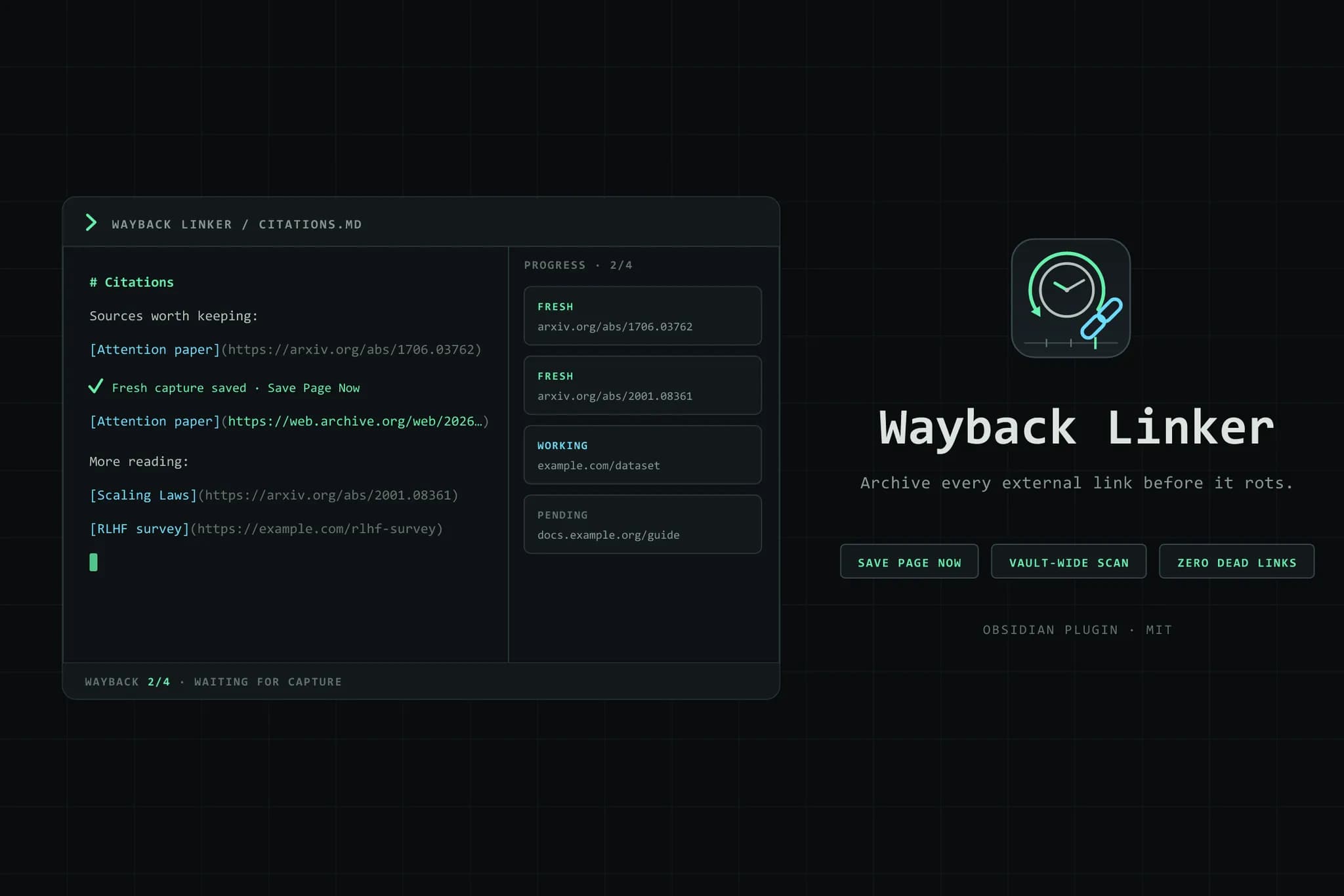 Wayback Linker screenshot