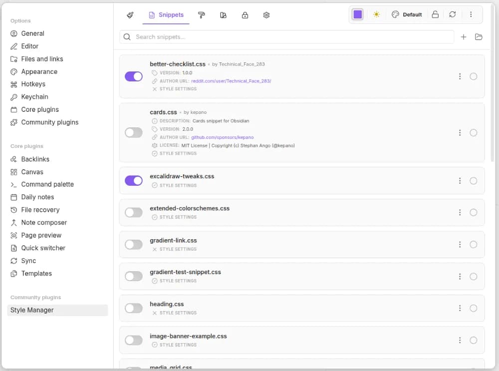 Style Manager screenshot