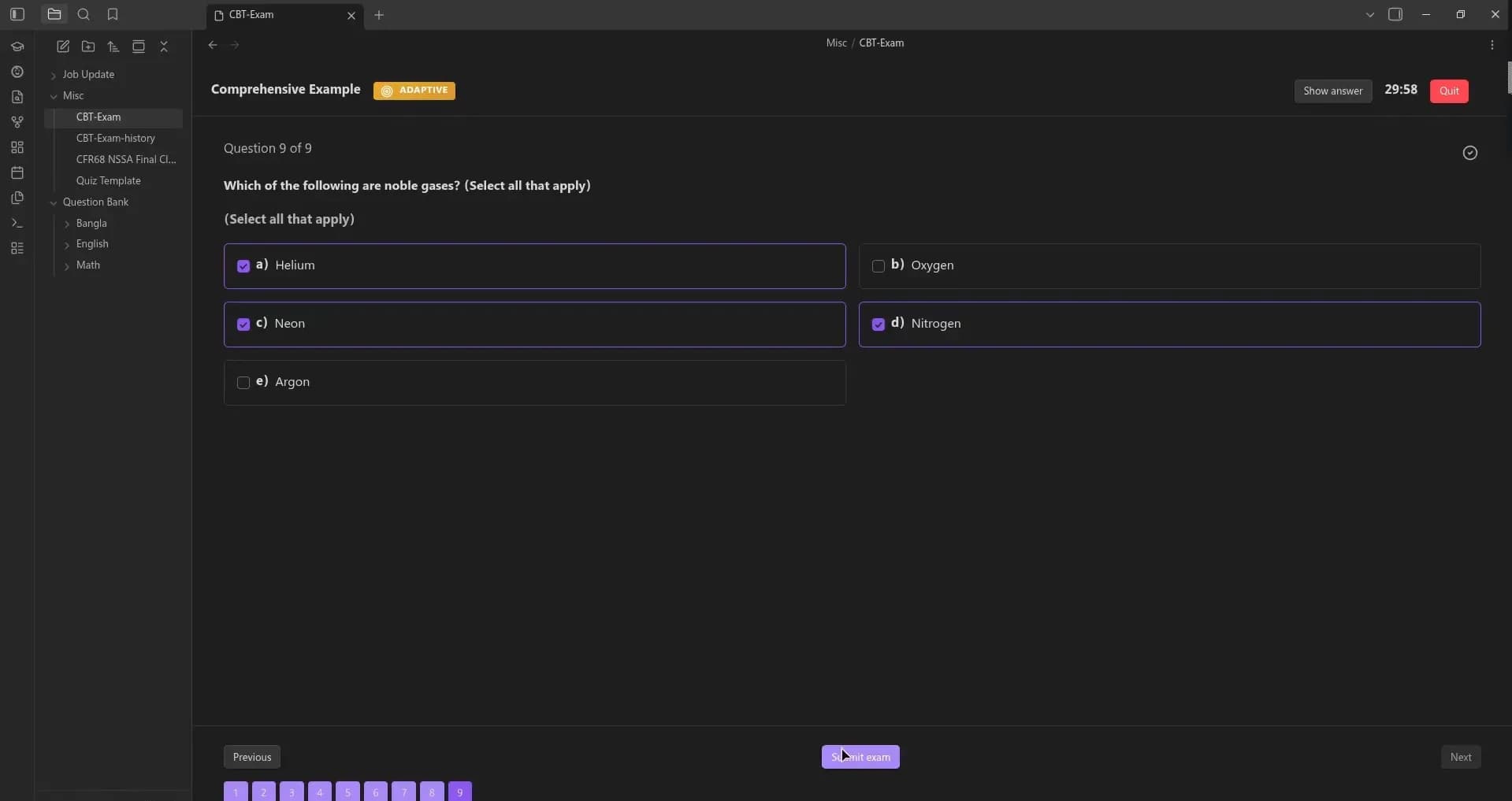 CBT Exam Simulator screenshot
