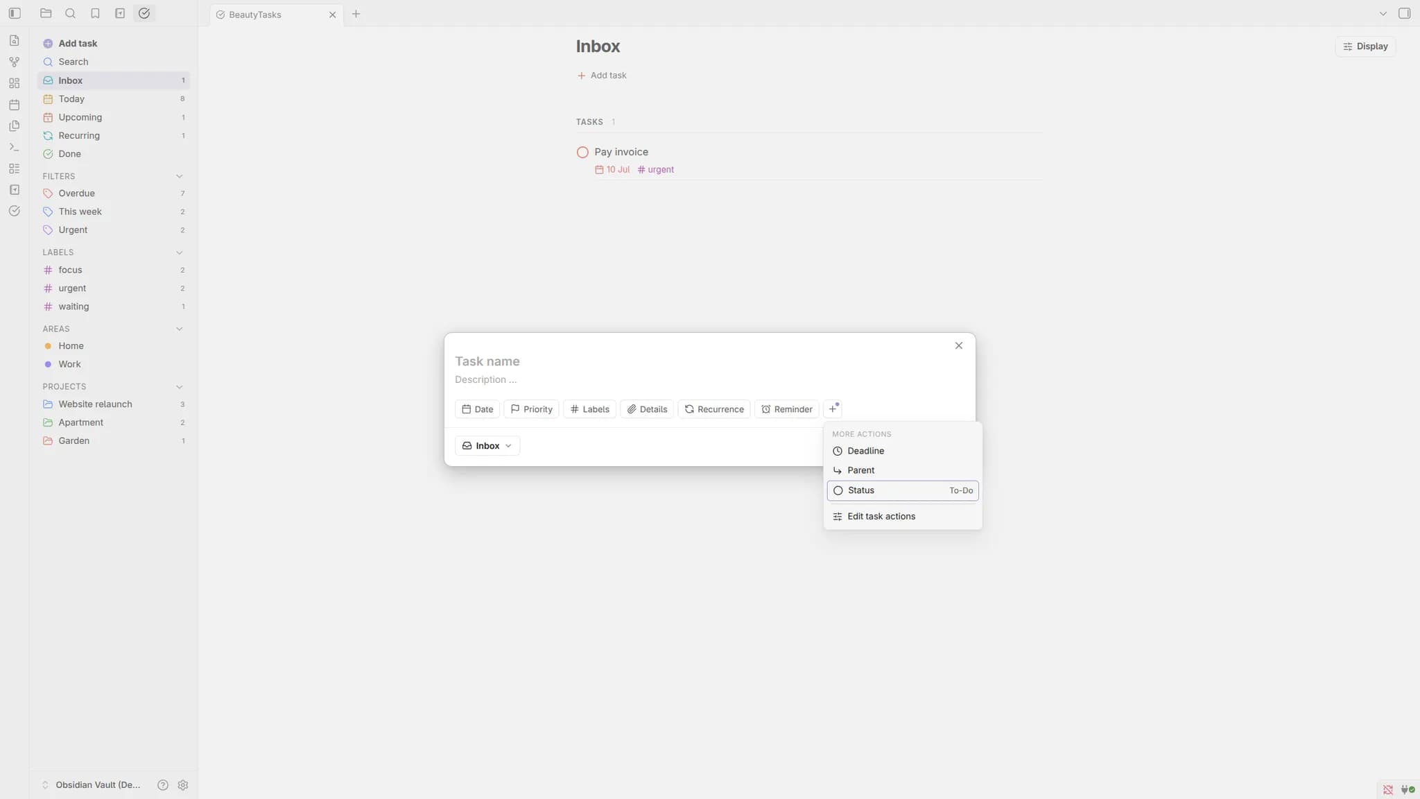 BeautyTasks screenshot