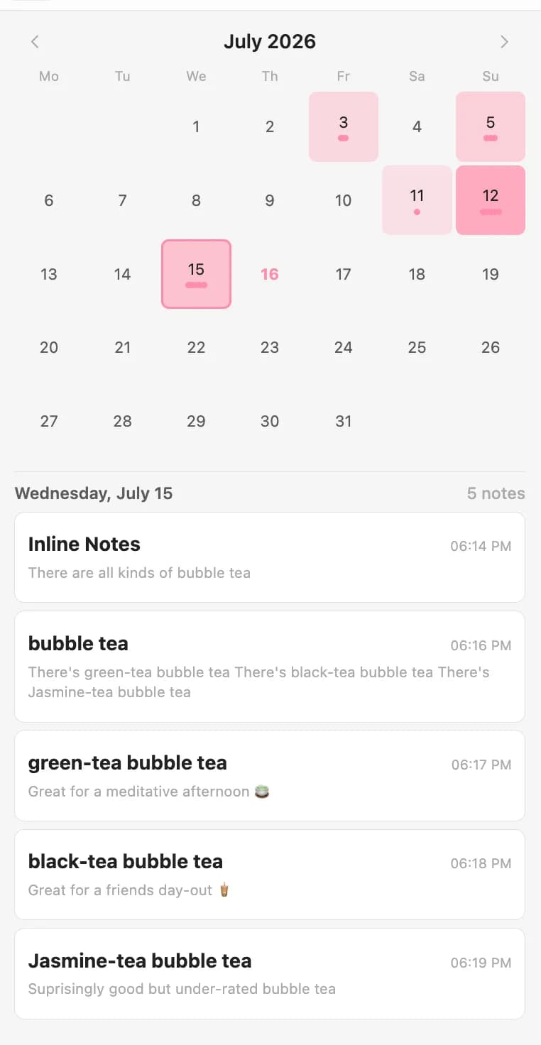 Note Diary screenshot