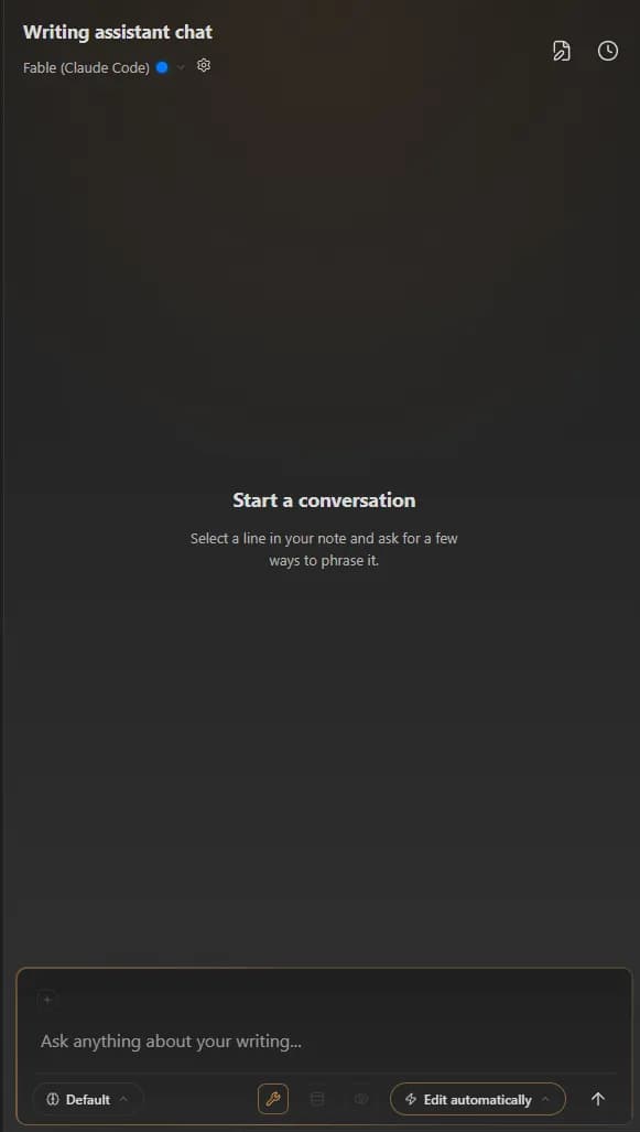 Writing Assistant Chat screenshot