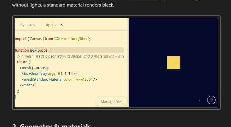 Code Playground screenshot