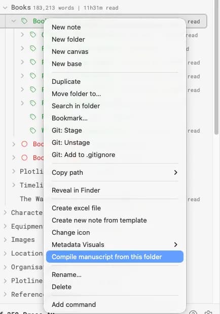 Manuscript Compiler screenshot
