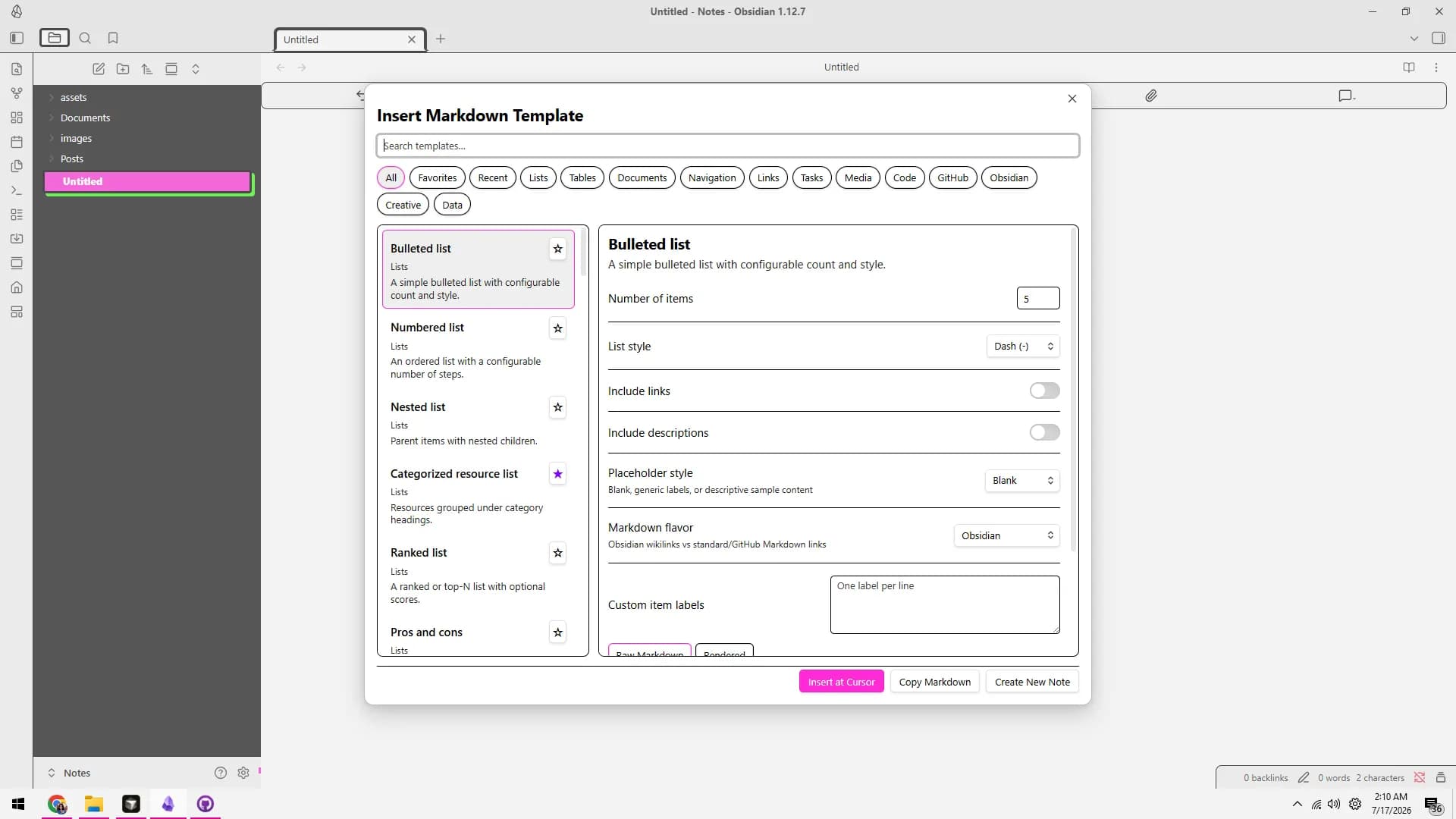 Skeletal screenshot