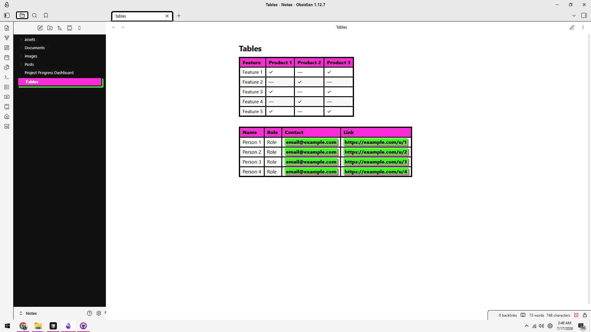 Skeletal screenshot