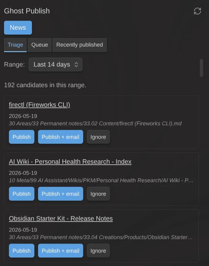 Ghost Publish screenshot
