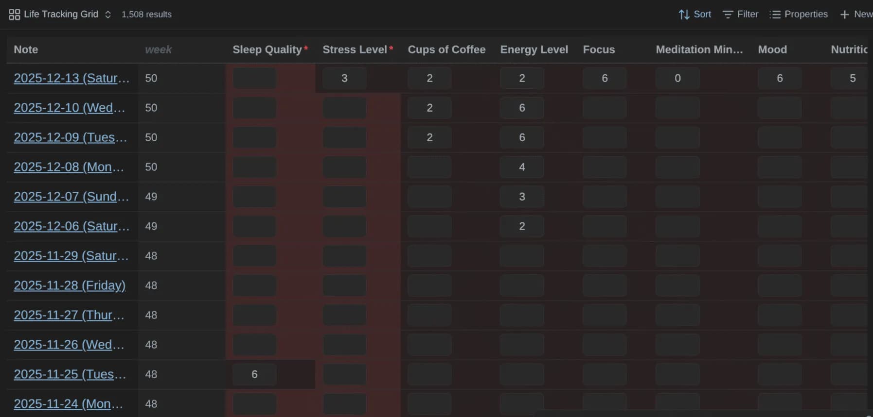 Life Tracker screenshot