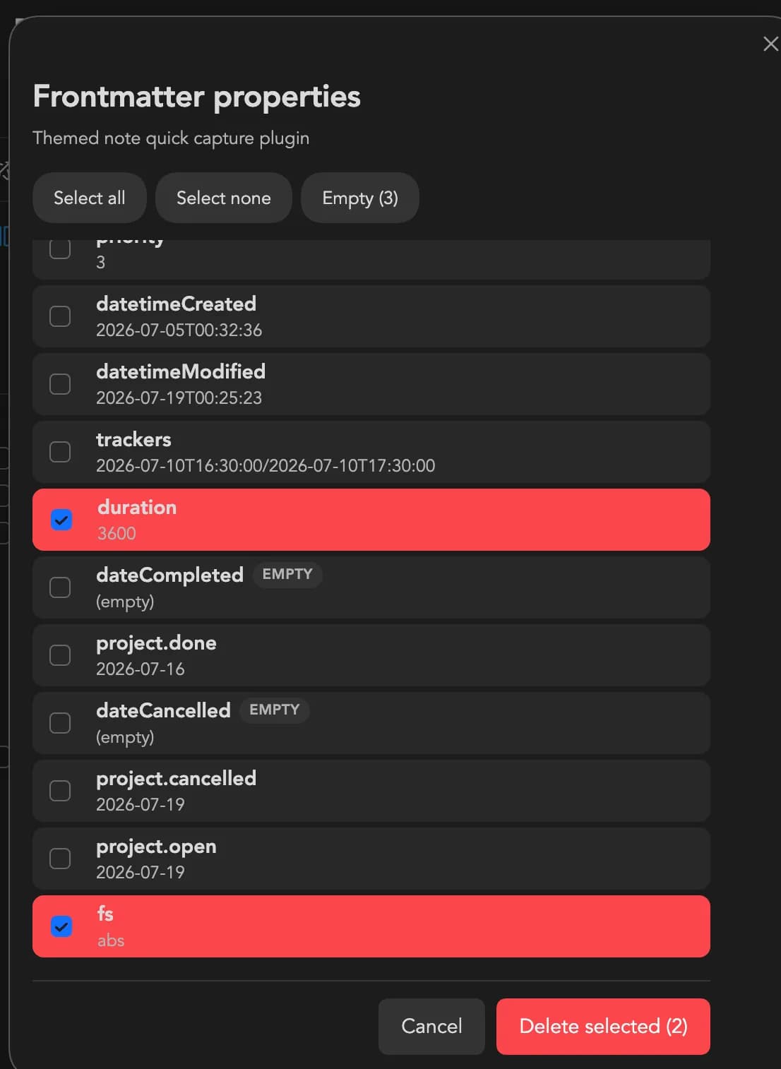 Frontmatter Cleaner screenshot