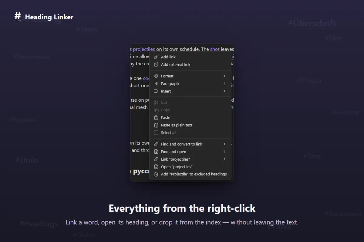Heading Linker screenshot