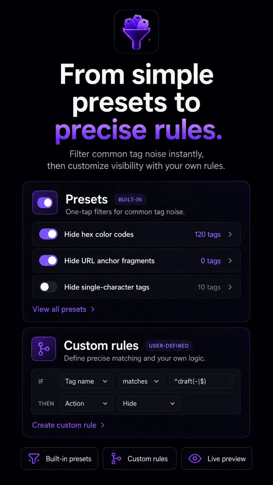 Tag Visibility screenshot