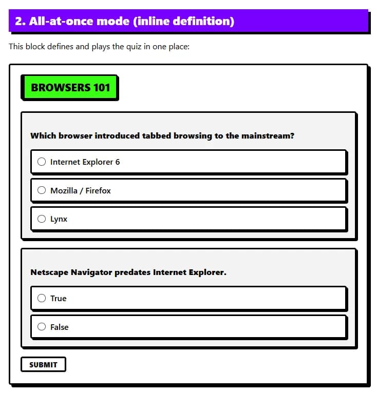 Quizzable screenshot