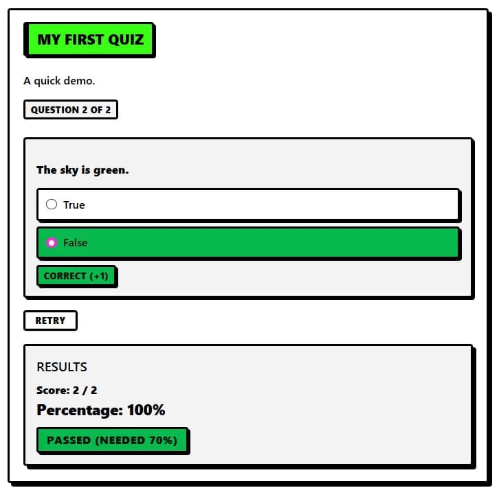 Quizzable screenshot