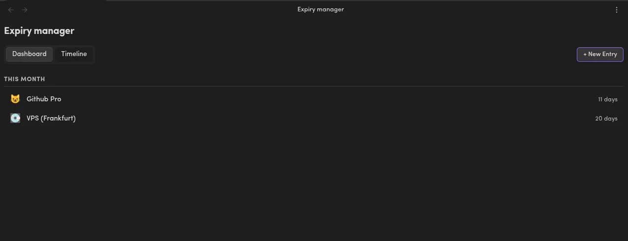 Expiry Manager screenshot