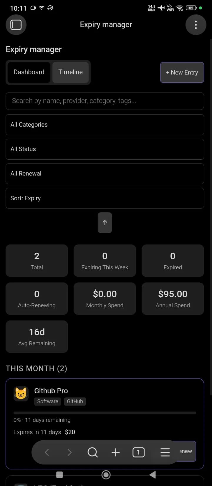 Expiry Manager screenshot