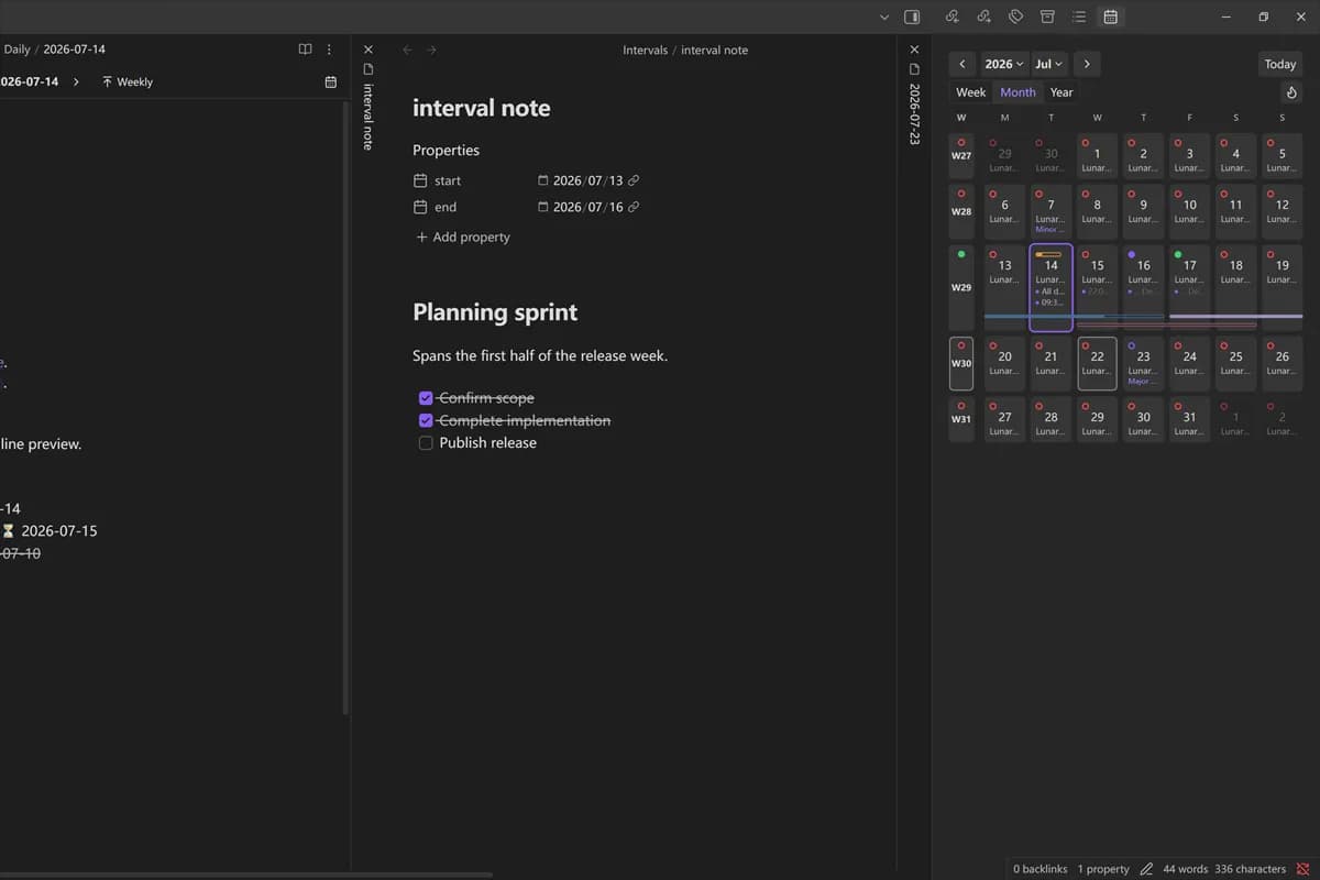 Chrono Notes Calendar screenshot