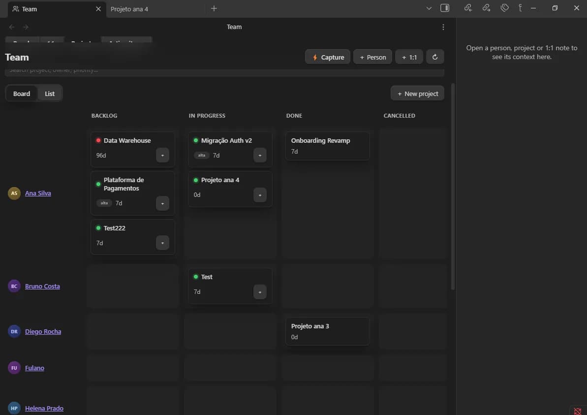 Team Manager screenshot