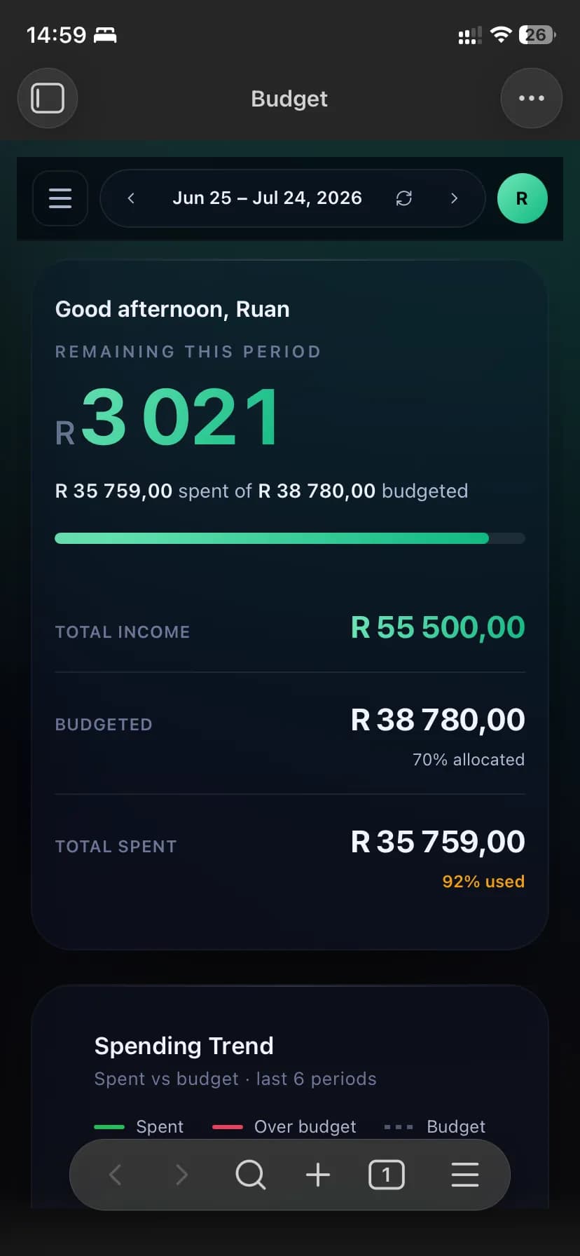 Budget Vault screenshot