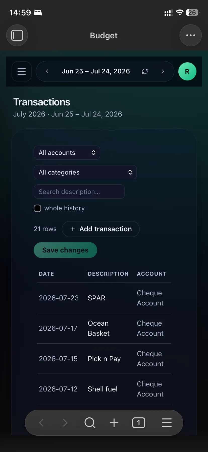 Budget Vault screenshot