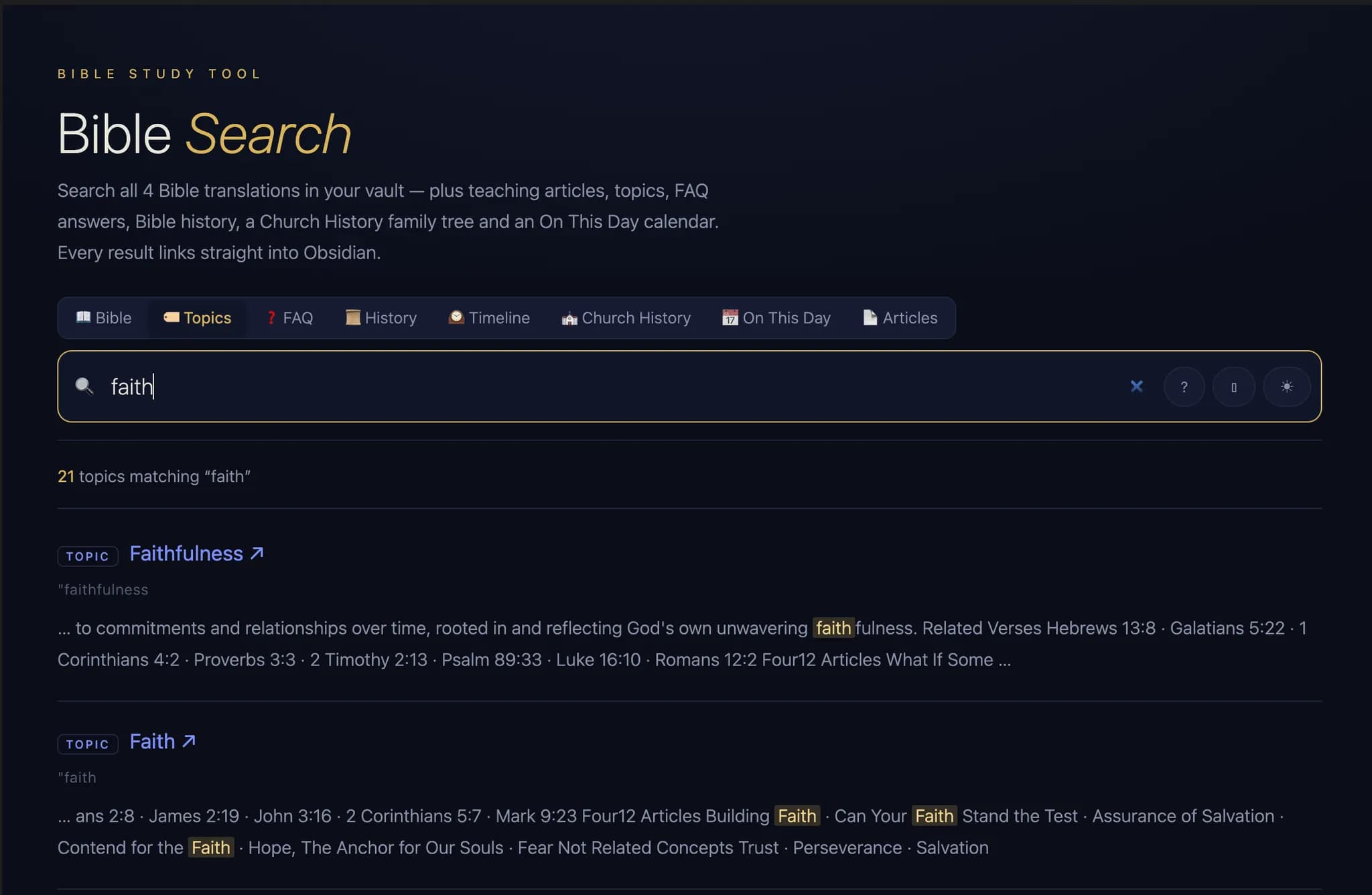 Bible Search screenshot