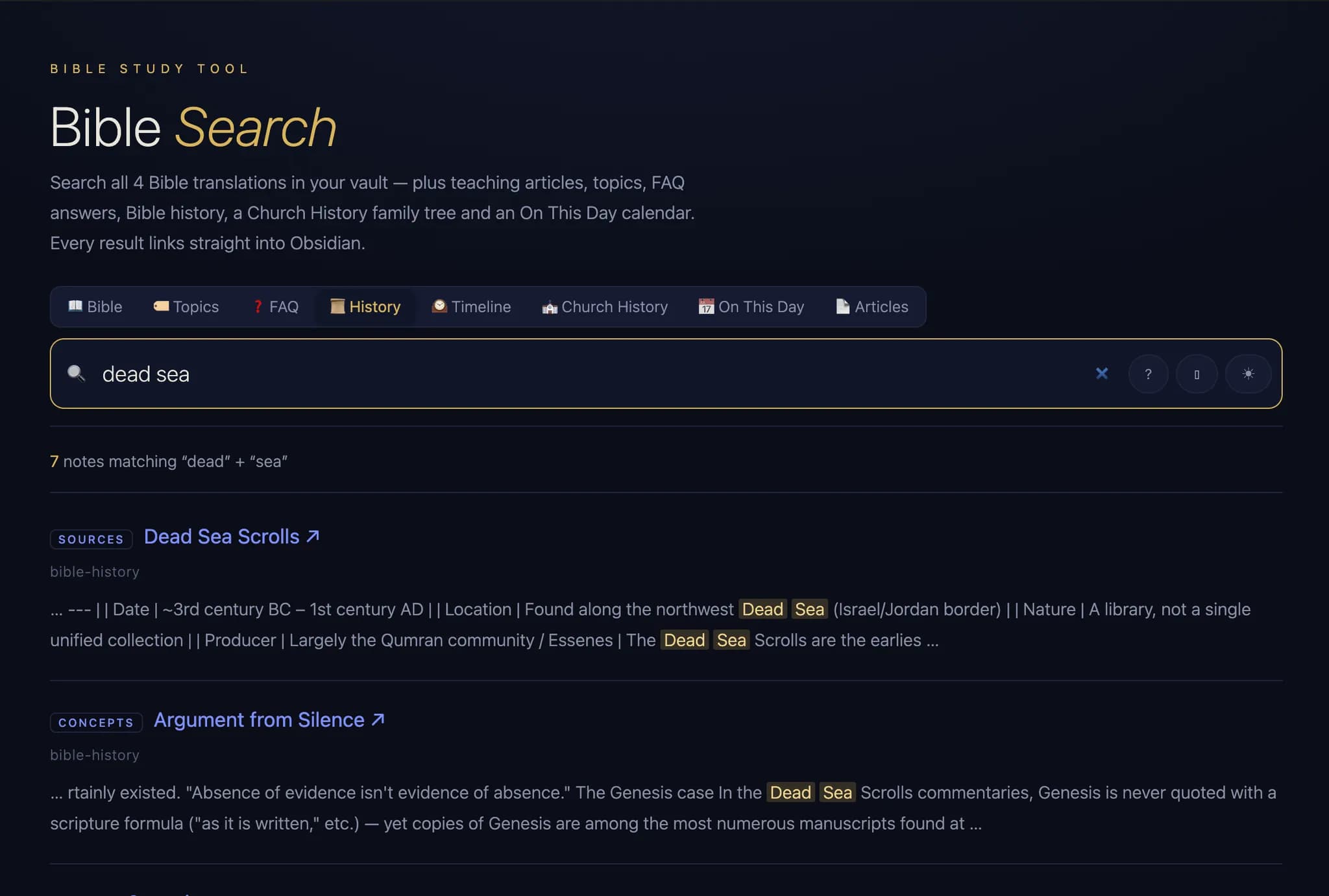 Bible Search screenshot