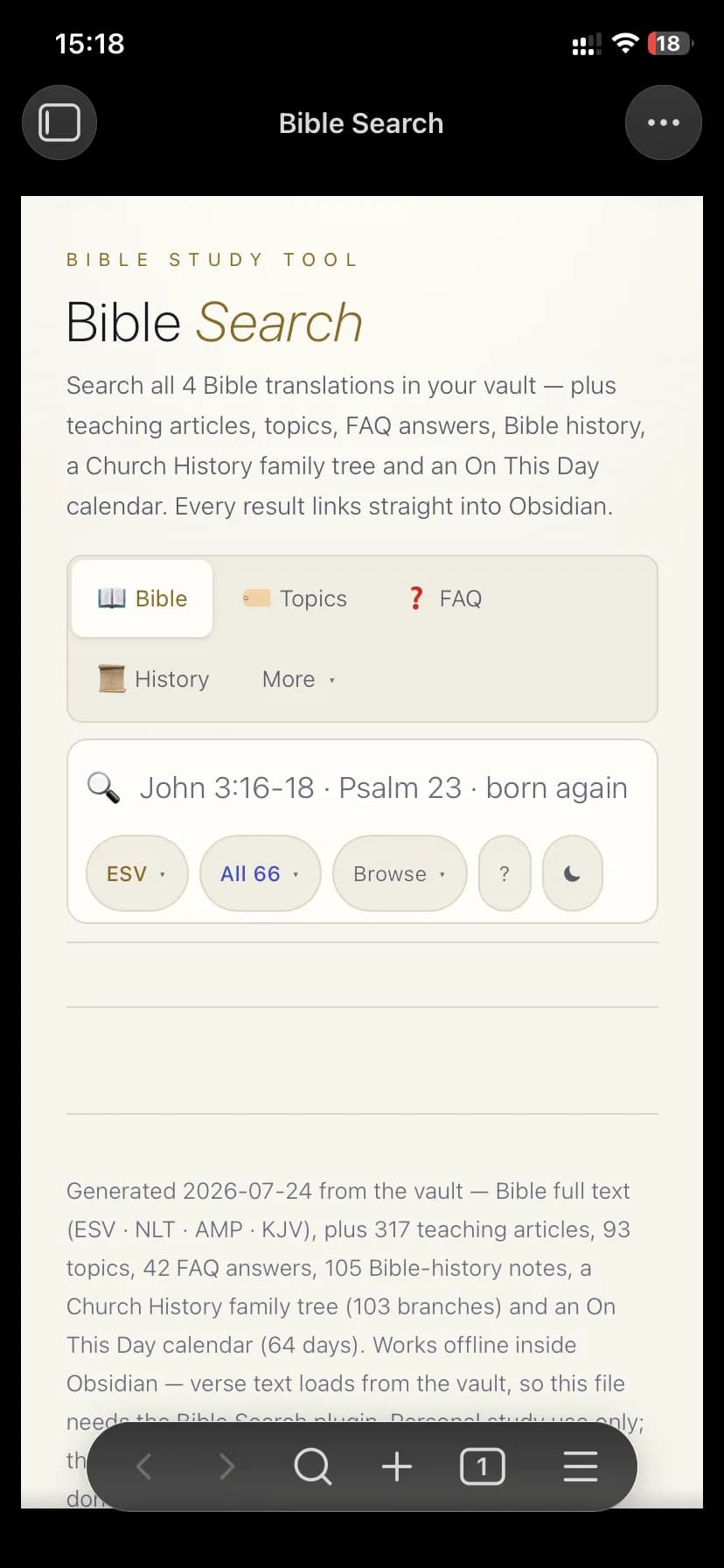 Bible Search screenshot