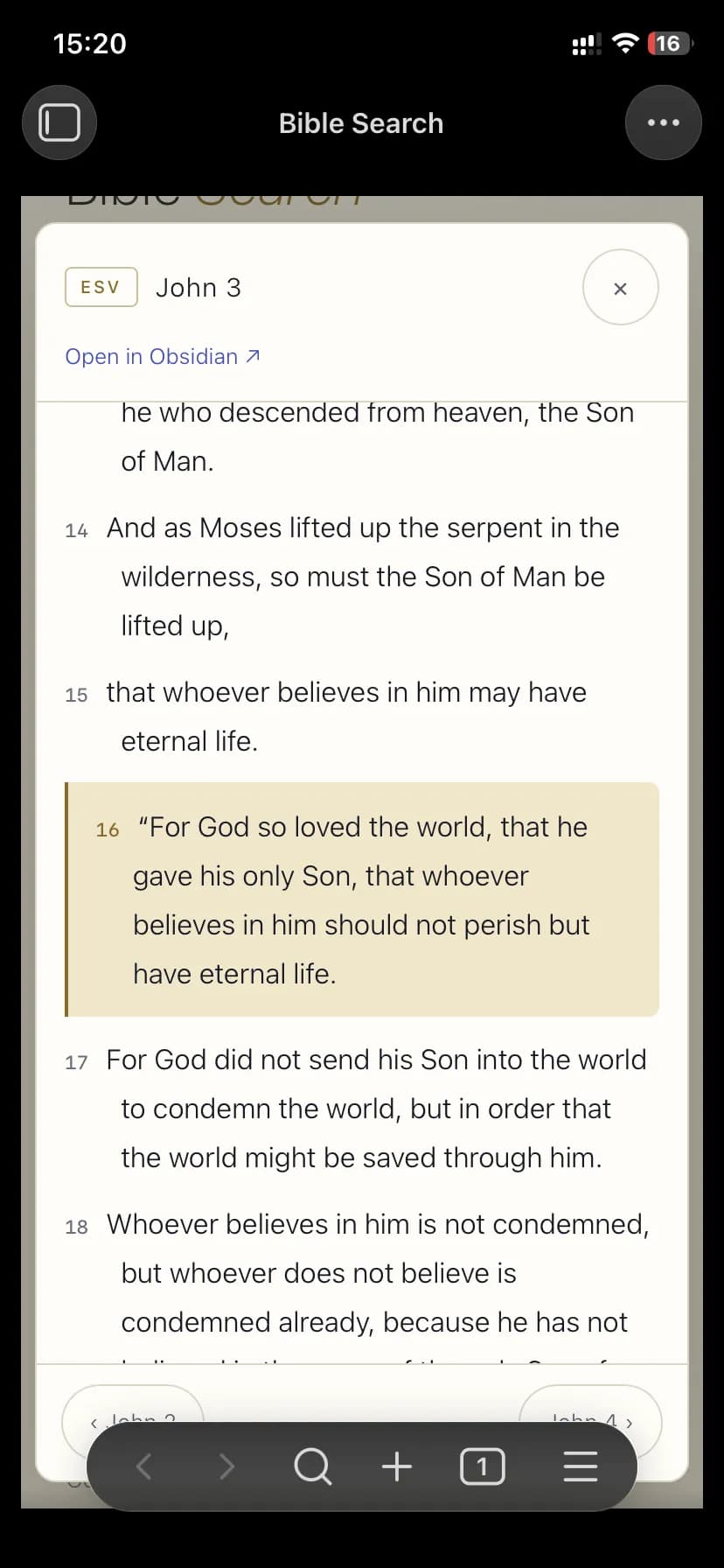 Bible Search screenshot