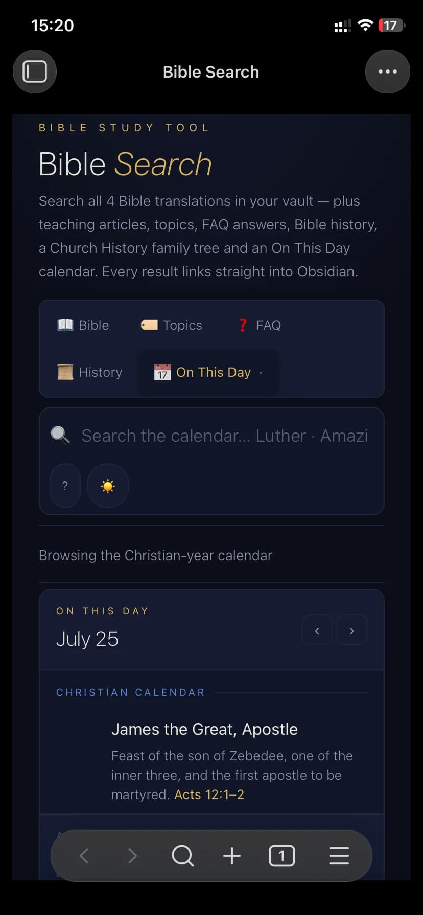 Bible Search screenshot