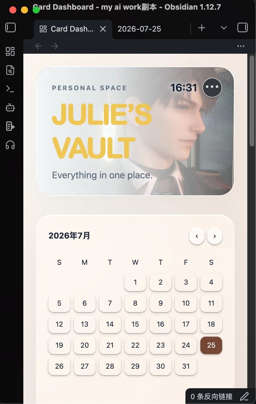 Card Dashboard screenshot