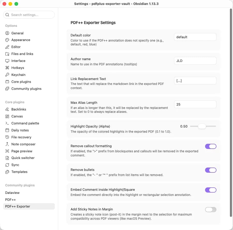 PDF++ Exporter screenshot