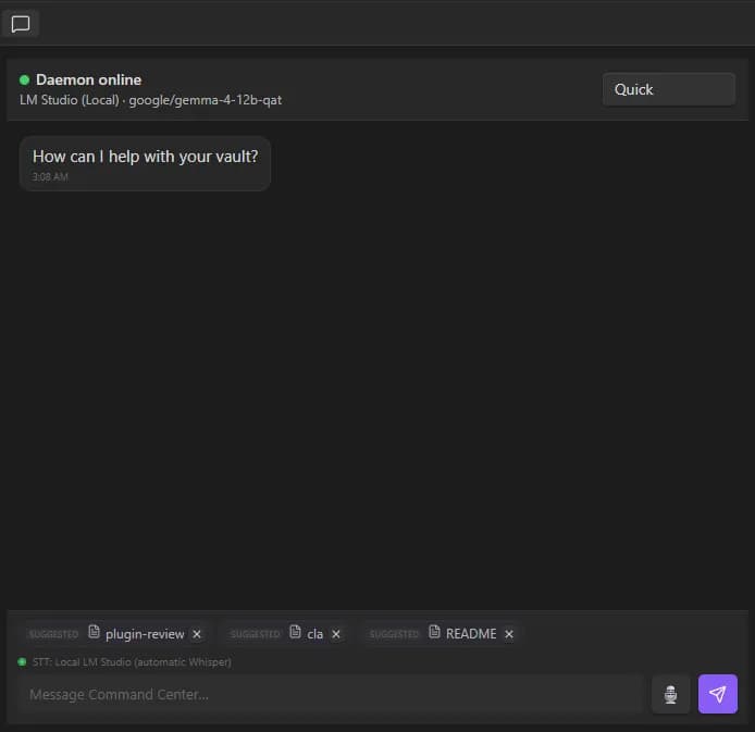 Command Center screenshot