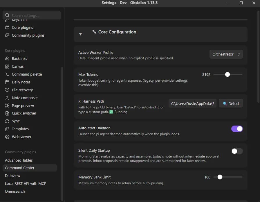 Command Center screenshot