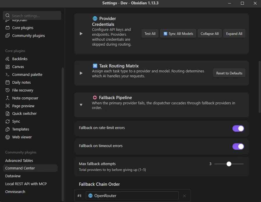 Command Center screenshot
