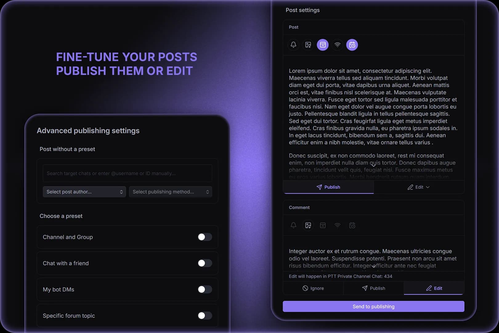 Publish to Telegram screenshot