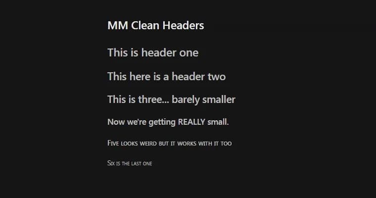 MM Clean Headers screenshot