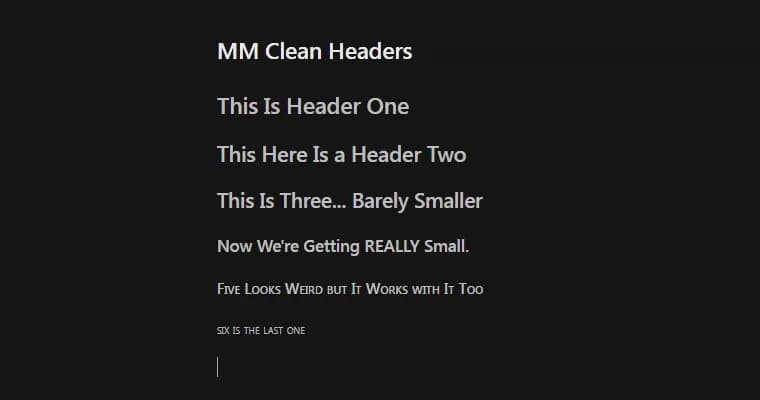 MM Clean Headers screenshot