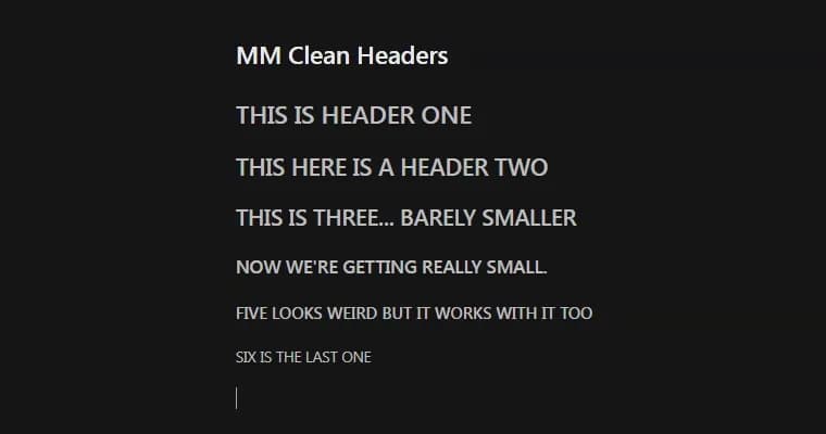 MM Clean Headers screenshot