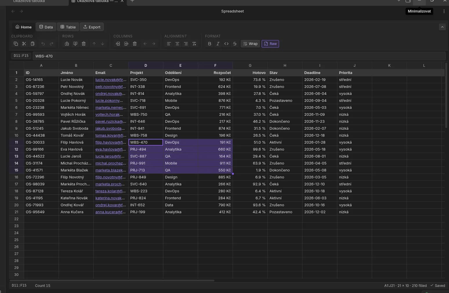 Markdown Spreadsheets screenshot