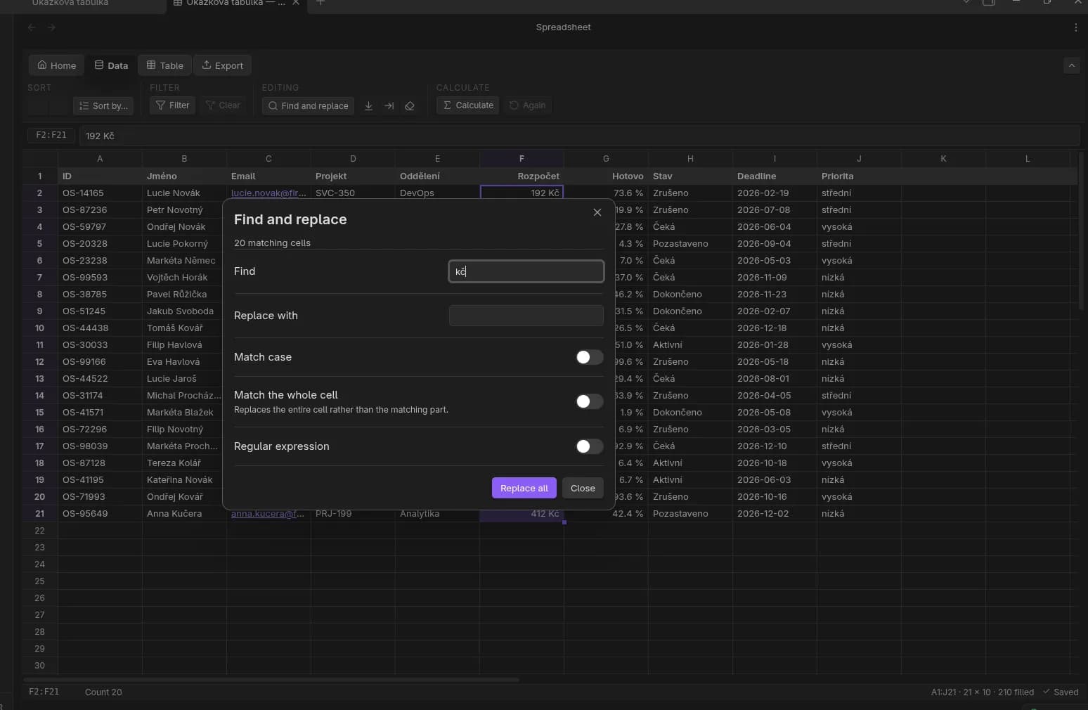 Markdown Spreadsheets screenshot