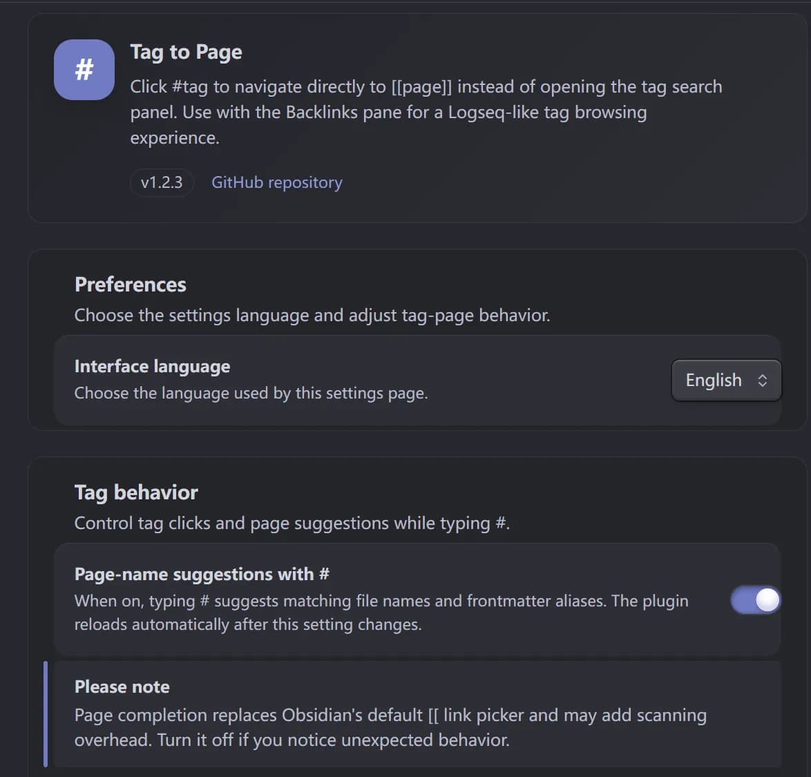 Tag to Page screenshot