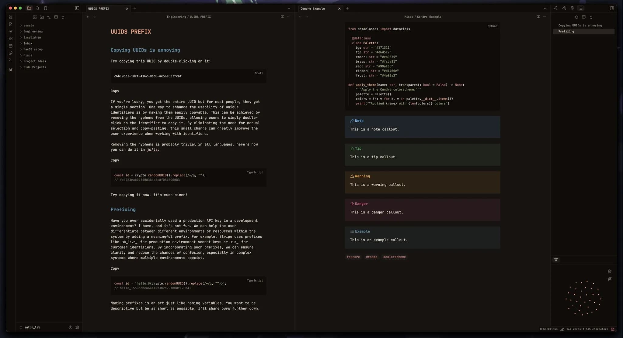 cendre screenshot