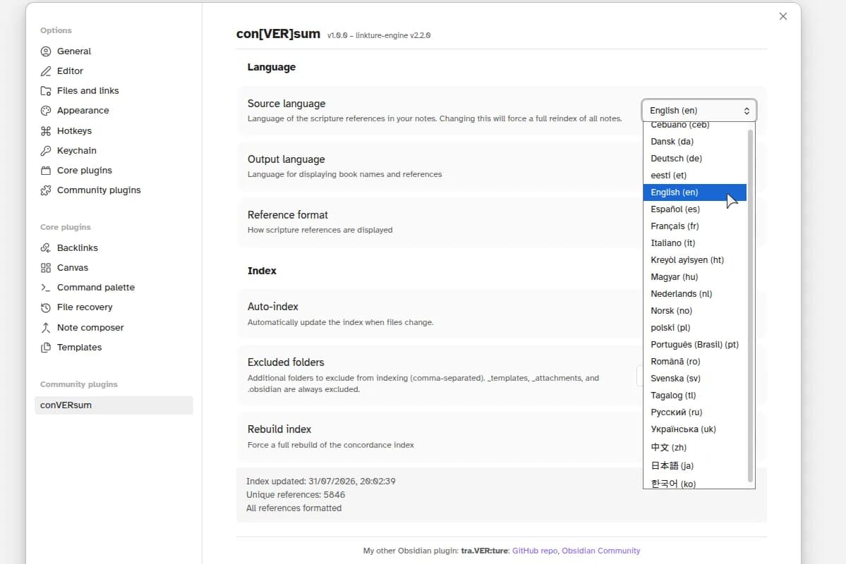 conVERsum screenshot
