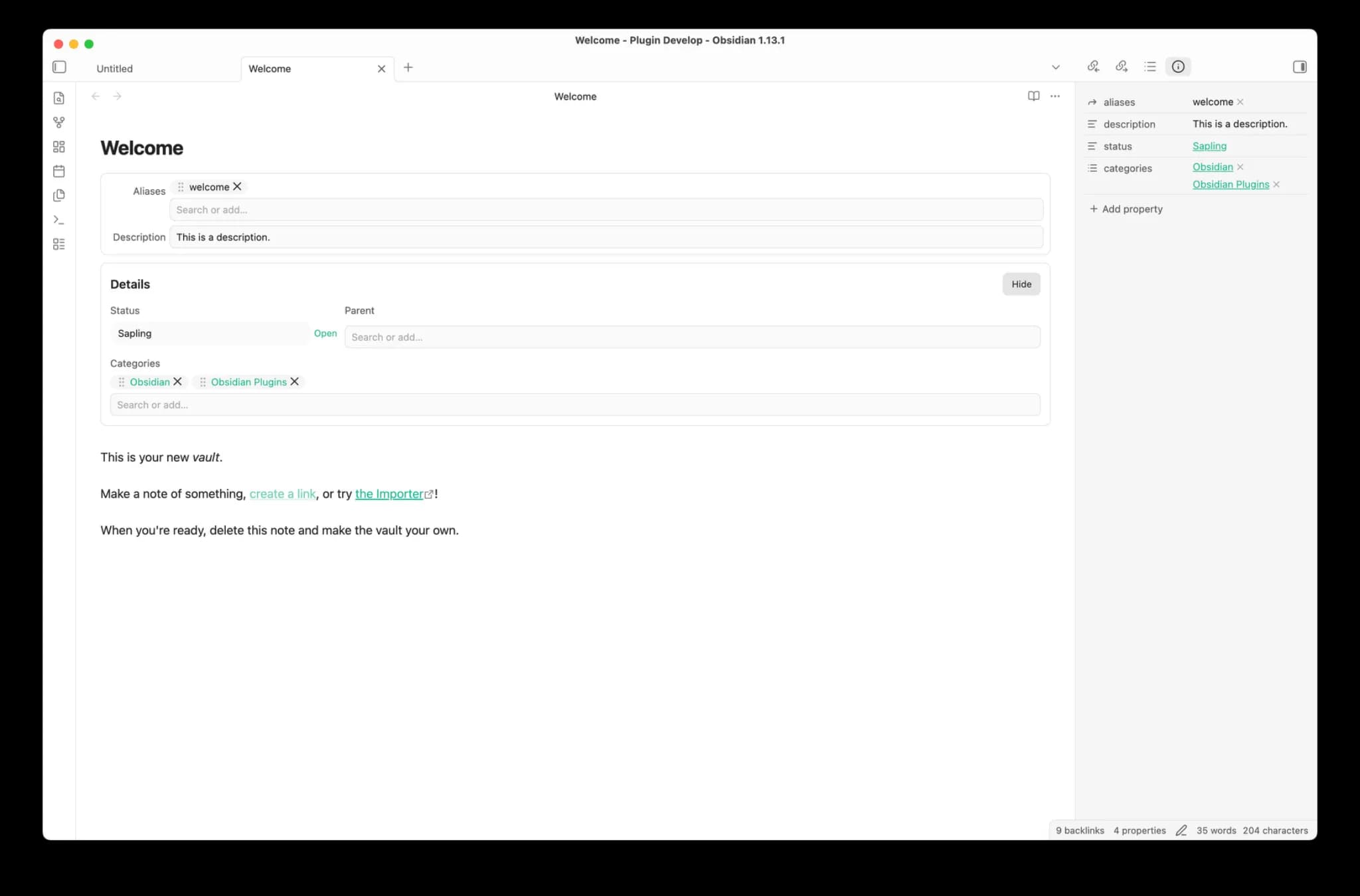 Property Panels screenshot
