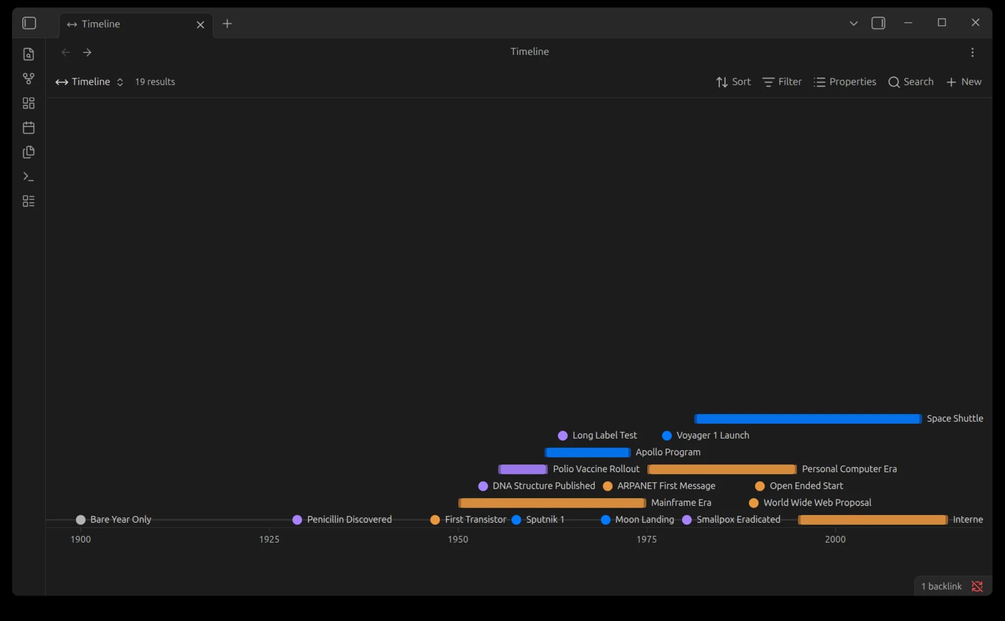Timeline for Bases screenshot