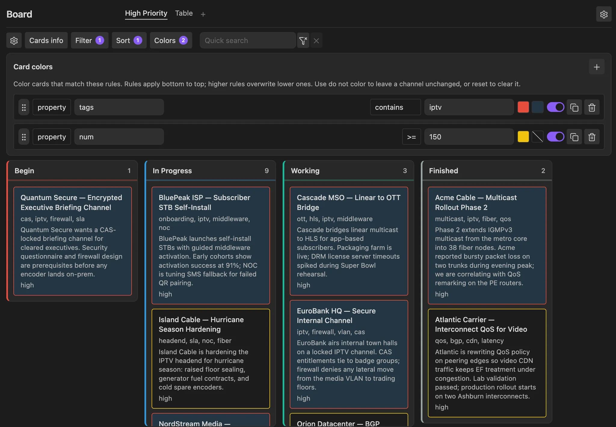 Property Board screenshot