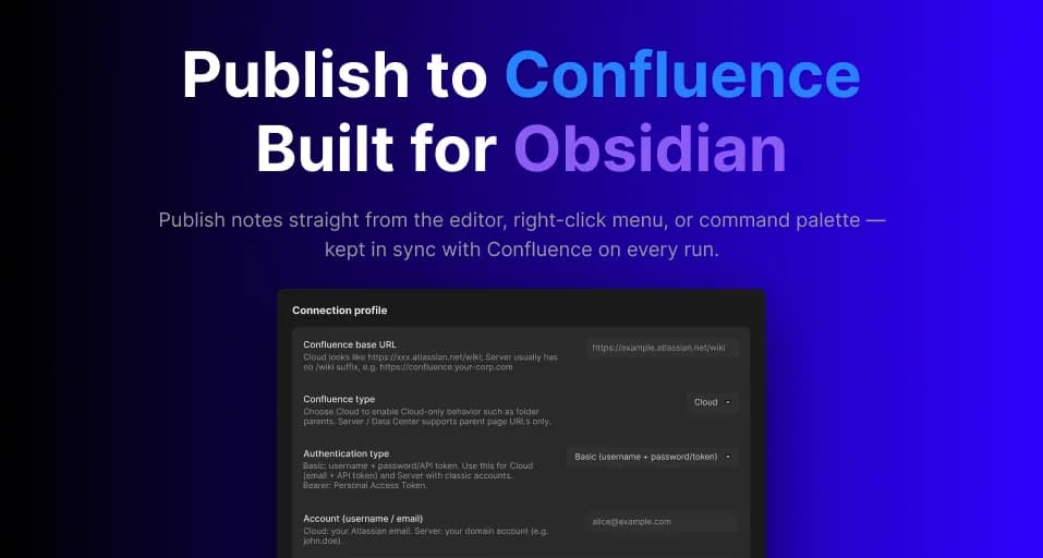 Confluence Page Publisher screenshot